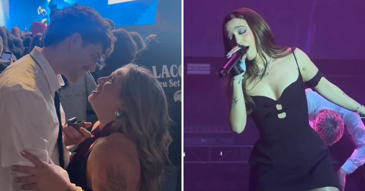 Una boda a metros del escenario: la propuesta de casamiento que se coló en el show de Ángela Torres